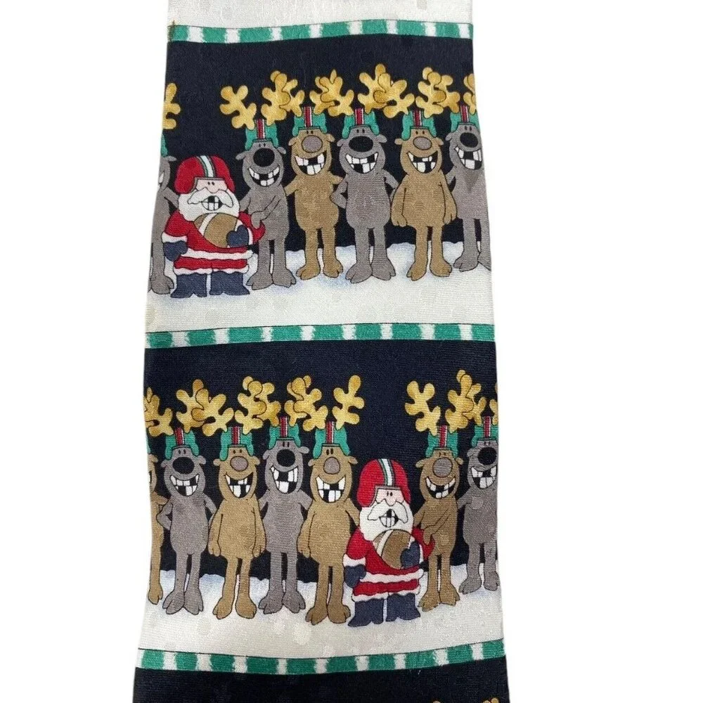 Dockers Boys Christmas Football‎ Silk Clip On Tie Santa Reindeer FUN 14